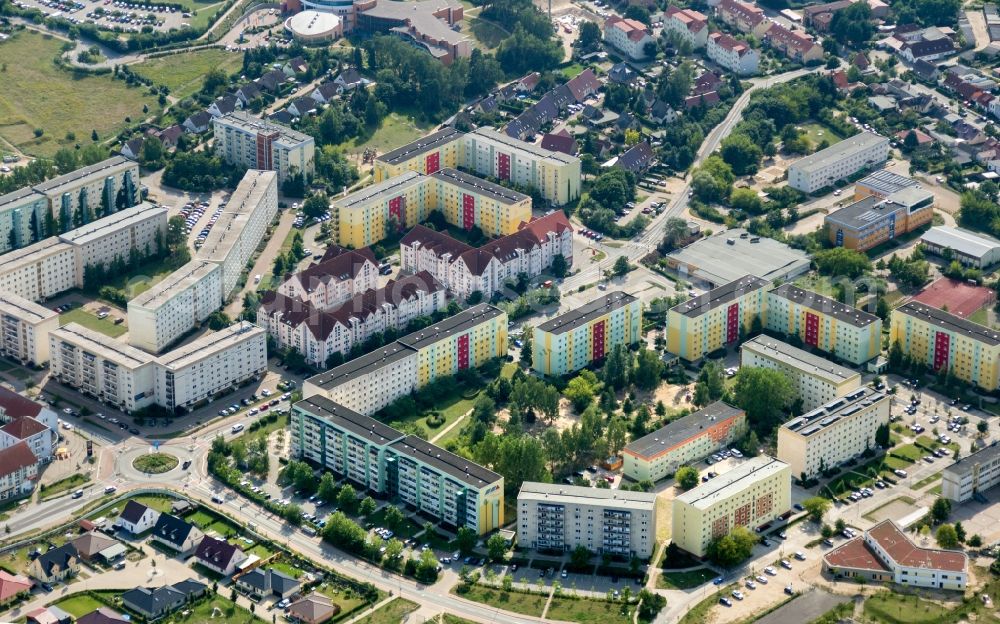 Waren (Müritz) from the bird's eye view: District Papenberg in the city in Waren (Mueritz) in the state Mecklenburg - Western Pomerania, Germany