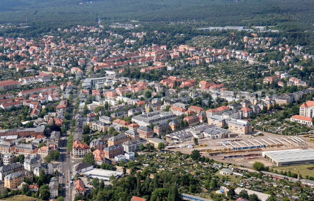 Aerial image Dresden - District Pieschen in the city in Dresden in the state Saxony, Germany