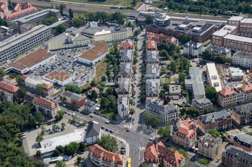 Aerial image Dresden - District Pieschen in the city in Dresden in the state Saxony, Germany