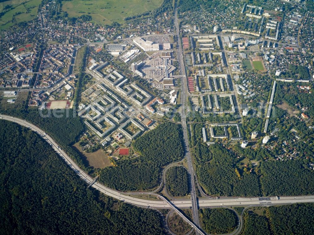 Potsdam from above - District Potsdam Suedost in the city in Potsdam in the state Brandenburg. Also shown the Stern-Center