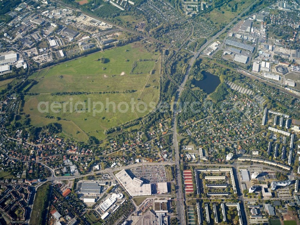 Potsdam from above - District Potsdam Suedost and its housing area besides the Nuthestrasse in the city in Potsdam in the state Brandenburg