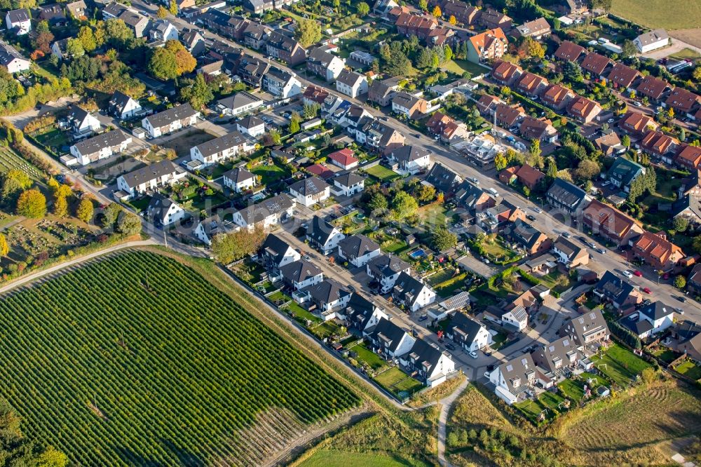 Aerial photograph Gladbeck - District Rentfort with multiple dwelling along the Hegestrasse in Gladbeck in the state North Rhine-Westphalia