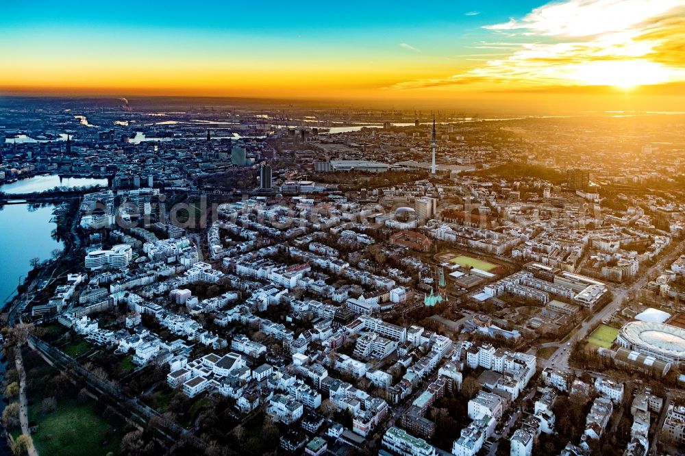 Aerial photograph Hamburg - The tennis arena at Rothenbaum in Hamburg. The ATP tournament in Hamburg (official German International Open) is a German men's tennis tournament which is held annually at Hamburg Rothenbaum