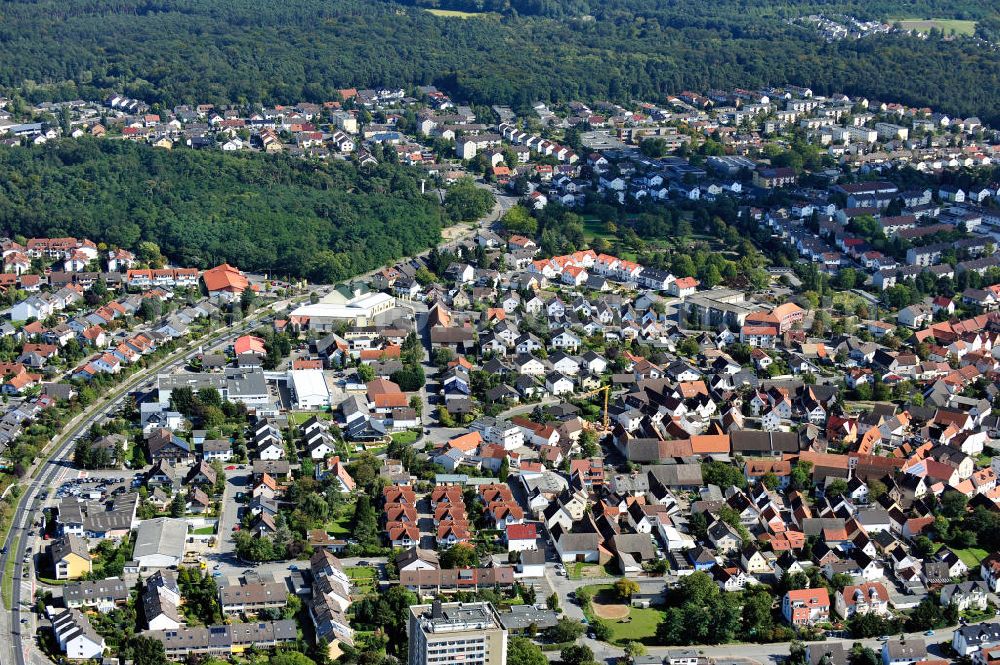 Aerial image Rüsselsheim - View on to the district Koenigstaedten in Hesse