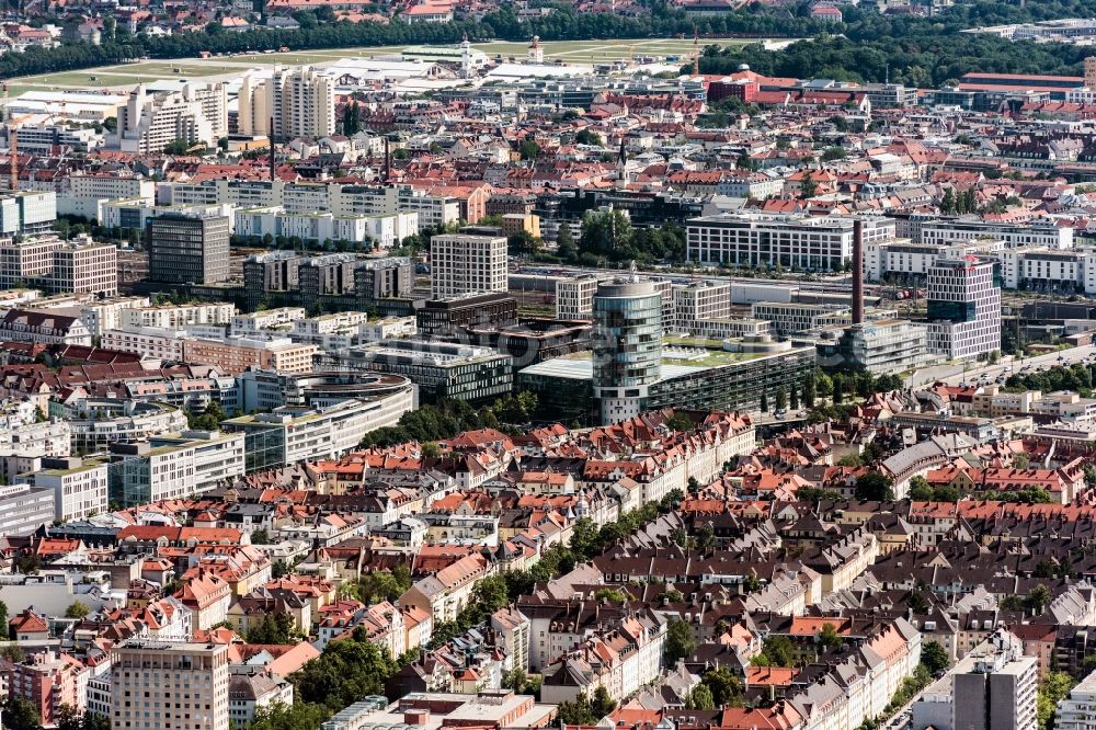 Aerial photograph München - District Schwathalerhoehe in the city in Munich in the state Bavaria, Germany