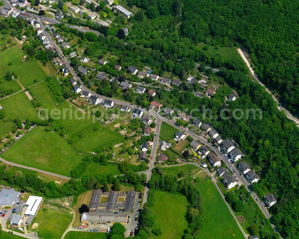 Bergnassau Scheuern, Nassau from the bird's eye view: District in the city in Bergnassau Scheuern, Nassau in the state Rhineland-Palatinate