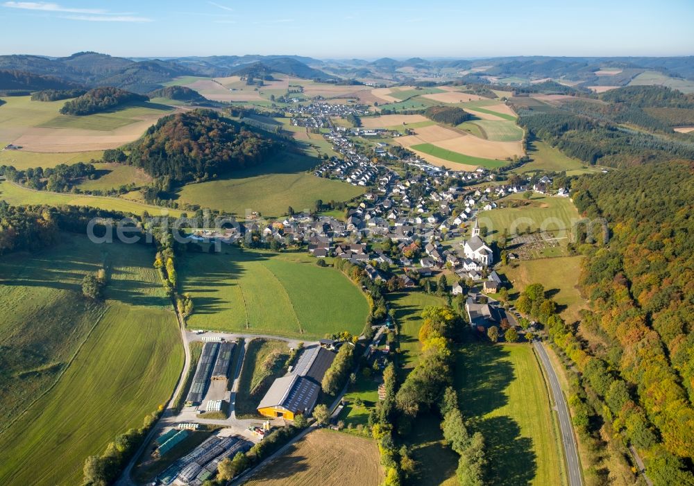 Aerial photograph Meschede - District in the city Calle in Meschede in the state North Rhine-Westphalia