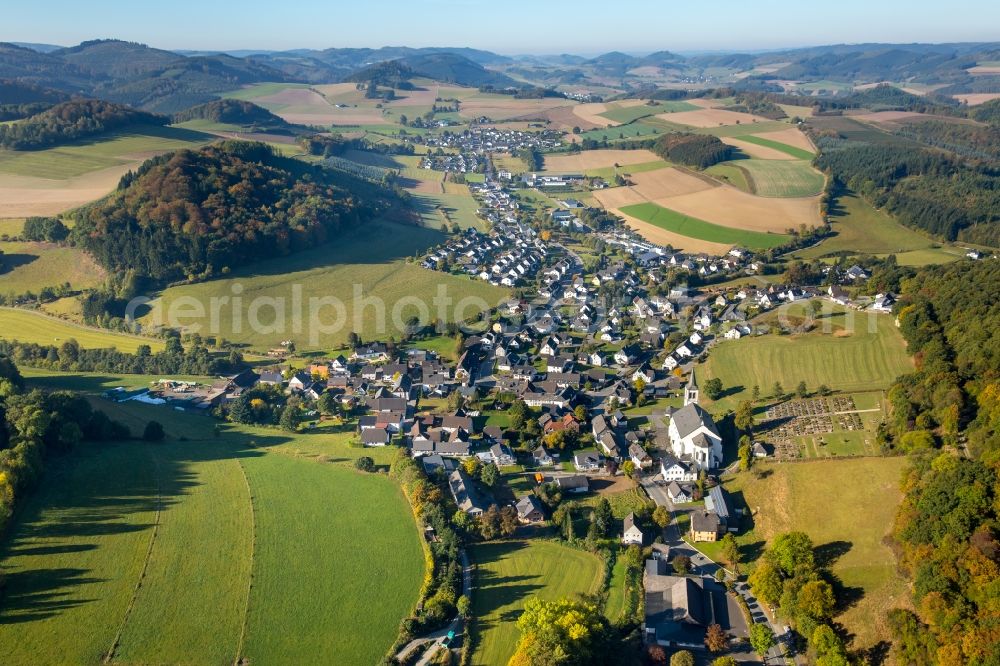 Meschede from above - District in the city Calle in Meschede in the state North Rhine-Westphalia