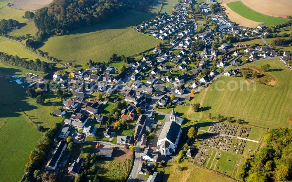 Meschede from the bird's eye view: District in the city Calle in Meschede in the state North Rhine-Westphalia