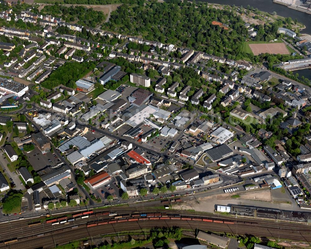 Koblenz, Neuendorf from the bird's eye view: District in the city in Koblenz, Neuendorf in the state Rhineland-Palatinate