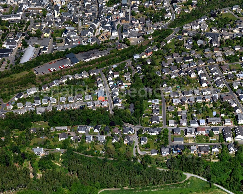 Aerial image Simmern (Hunsrück) - District in the city in Simmern (Hunsrueck) in the state Rhineland-Palatinate