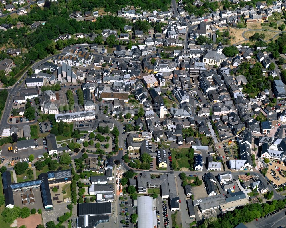 Simmern (Hunsrück) from the bird's eye view: District in the city in Simmern (Hunsrueck) in the state Rhineland-Palatinate