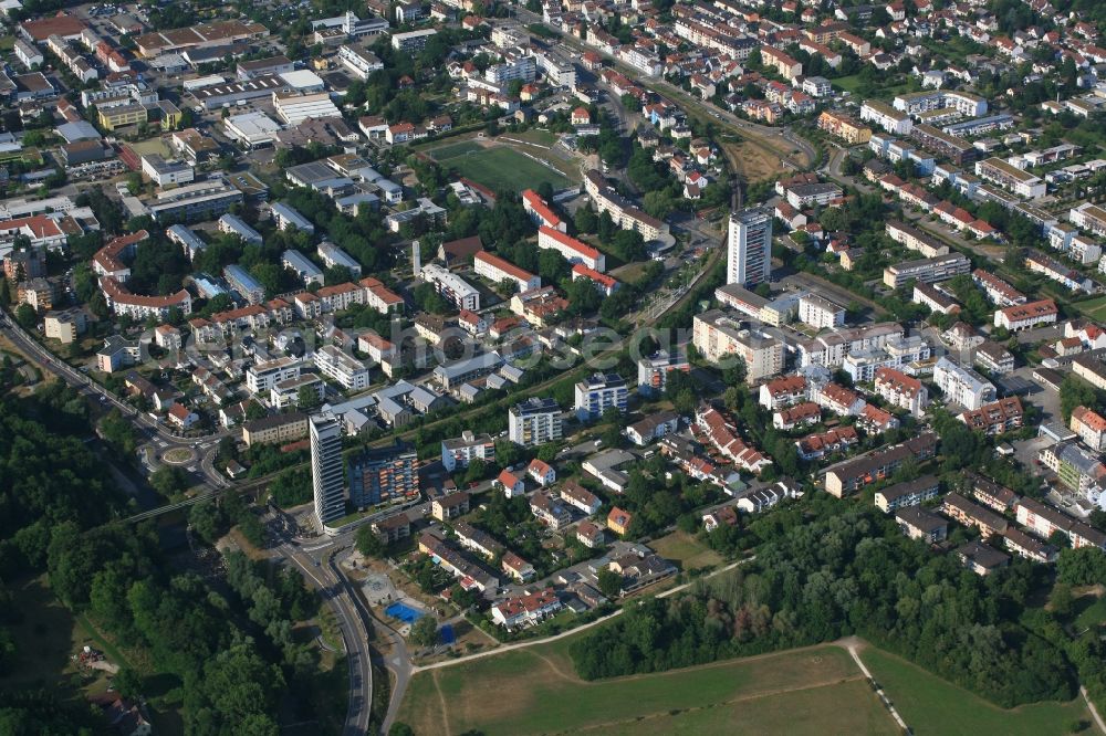 Aerial photograph Lörrach - District Stetten at the border to Switzerland in the city of Loerrach in the state Baden-Wurttemberg, Germany