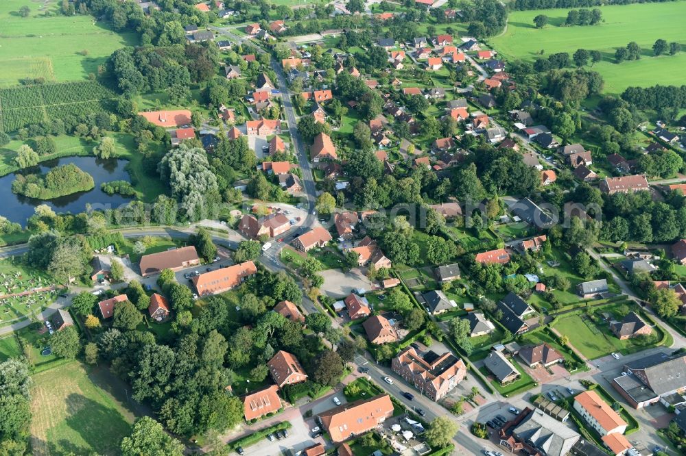 Großefehn from above - District Timmel in the city in Grossefehn in the state Lower Saxony