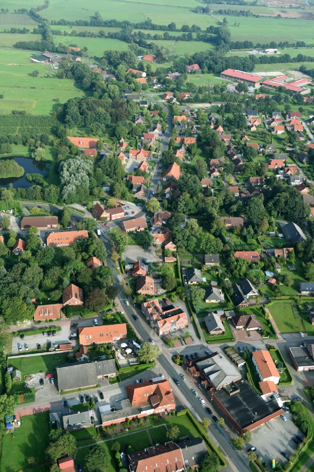 Aerial image Großefehn - District Timmel in the city in Grossefehn in the state Lower Saxony