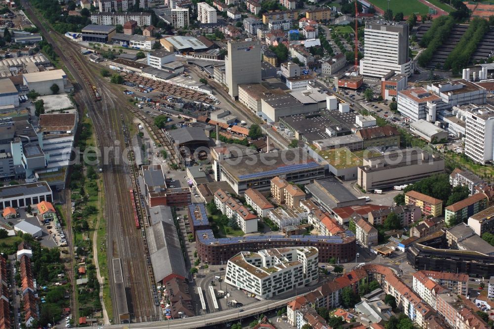 Aerial image Basel - District VoltaNord in the city in the district Sankt Johann in Basel in Switzerland