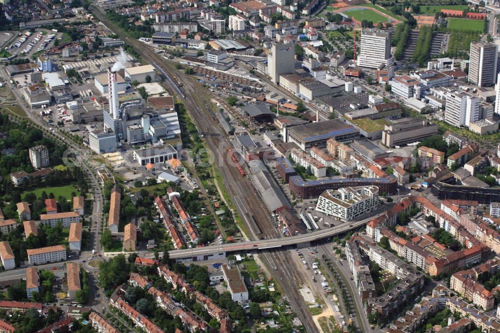 Aerial photograph Basel - District VoltaNord in the city in the district Sankt Johann in Basel in Switzerland