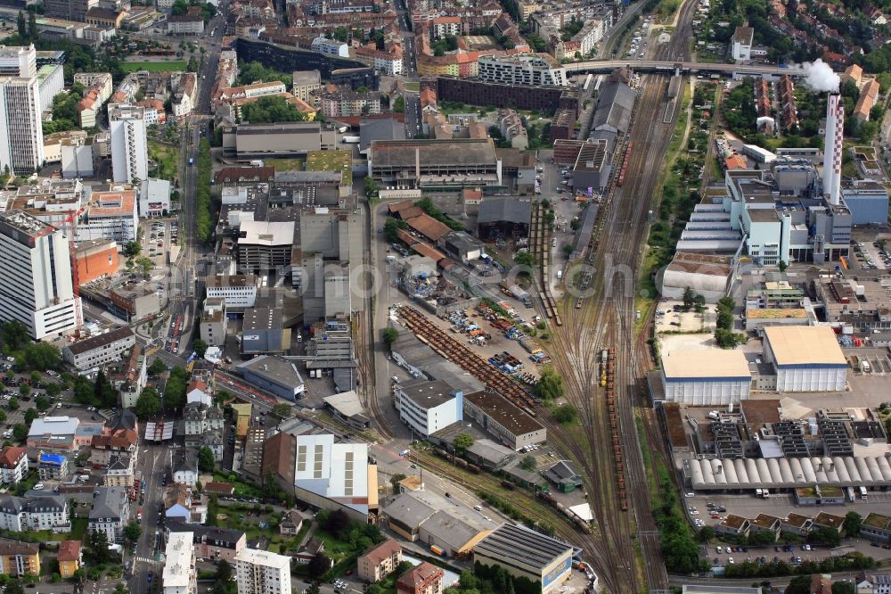 Basel from above - District VoltaNord in the city in the district Sankt Johann in Basel in Switzerland