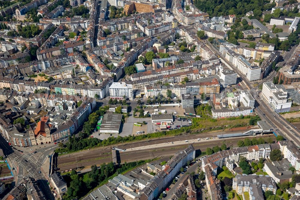 Düsseldorf from above - District Wehrhahn in the city in Duesseldorf in the state North Rhine-Westphalia