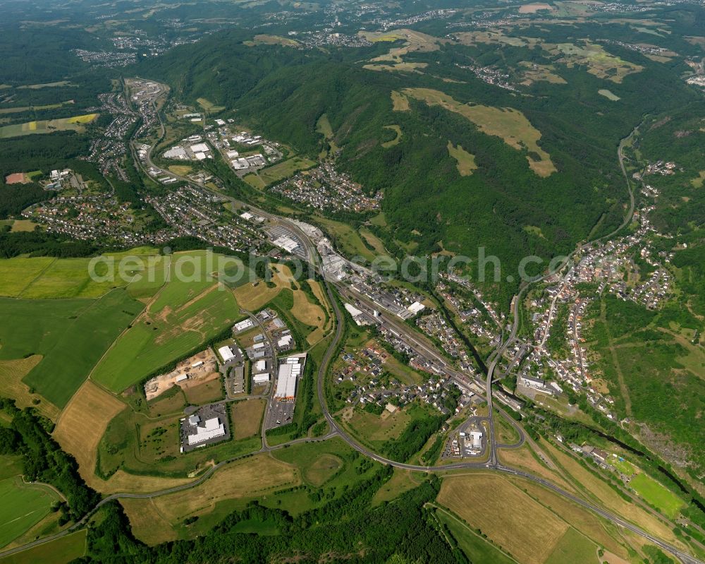 Idar-Oberstein Weierbach-Nahbollenbach from the bird's eye view: District Weiersbach-Nahbollenbach in the urban area in Idar-Oberstein in Rhineland-Palatinate