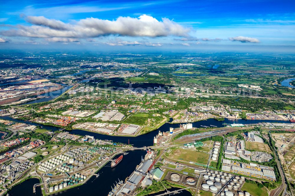 Aerial photograph Hamburg - Wilhelmsburg district in the Elbruecken Suederelbe urban area in Hamburg, Germany