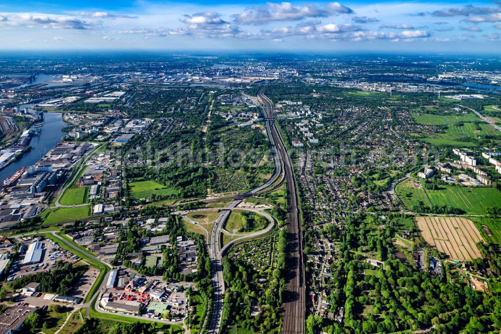 Aerial image Hamburg - Wilhelmsburg district on Kirchdorferstrasse in Hamburg, Germany