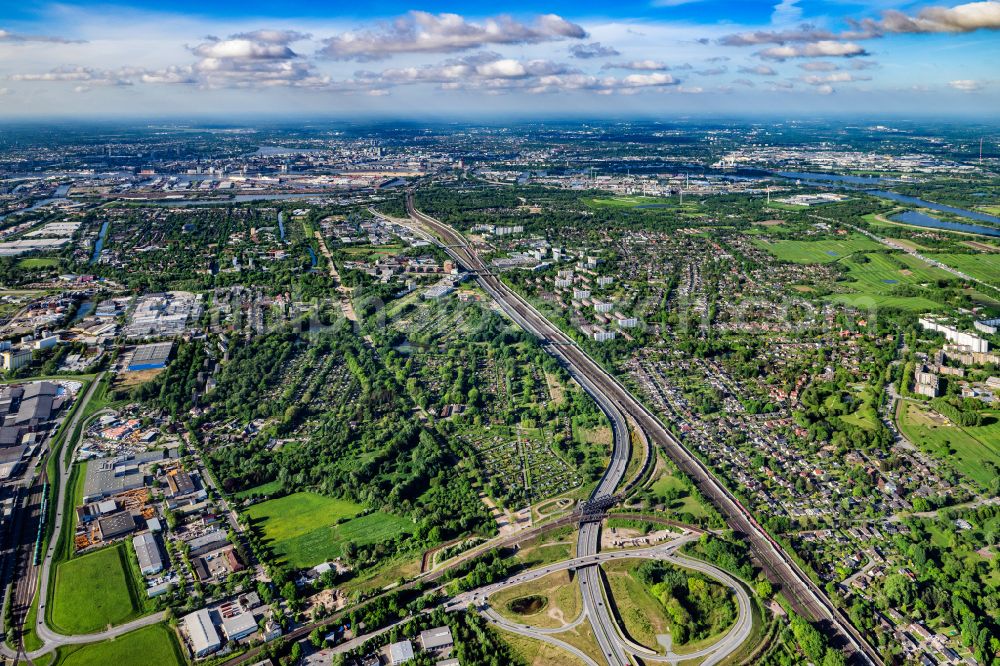 Aerial photograph Hamburg - Wilhelmsburg district on Kirchdorferstrasse in Hamburg, Germany