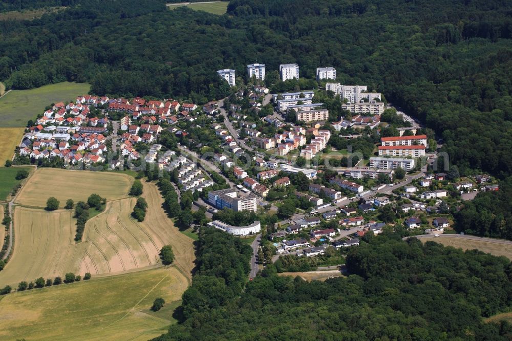 Lörrach from above - District and residential area Salzert in the city in Loerrach in the state Baden-Wurttemberg, Germany