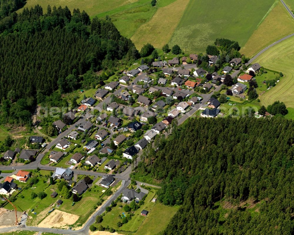 Aerial image Wissen - City view of the district Schoenstein in Wissen in Rhineland-Palatinate