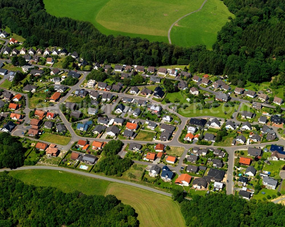 Wissen from above - City view of the district Schoenstein in Wissen in Rhineland-Palatinate