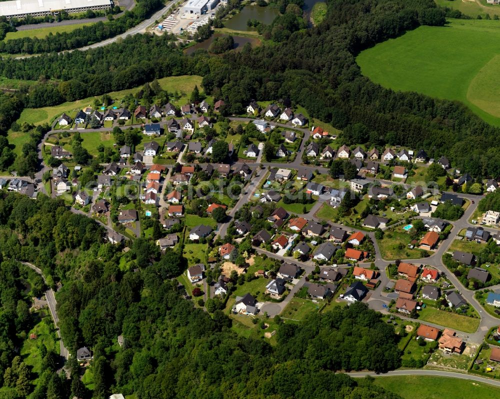 Wissen from the bird's eye view: City view of the district Schoenstein in Wissen in Rhineland-Palatinate