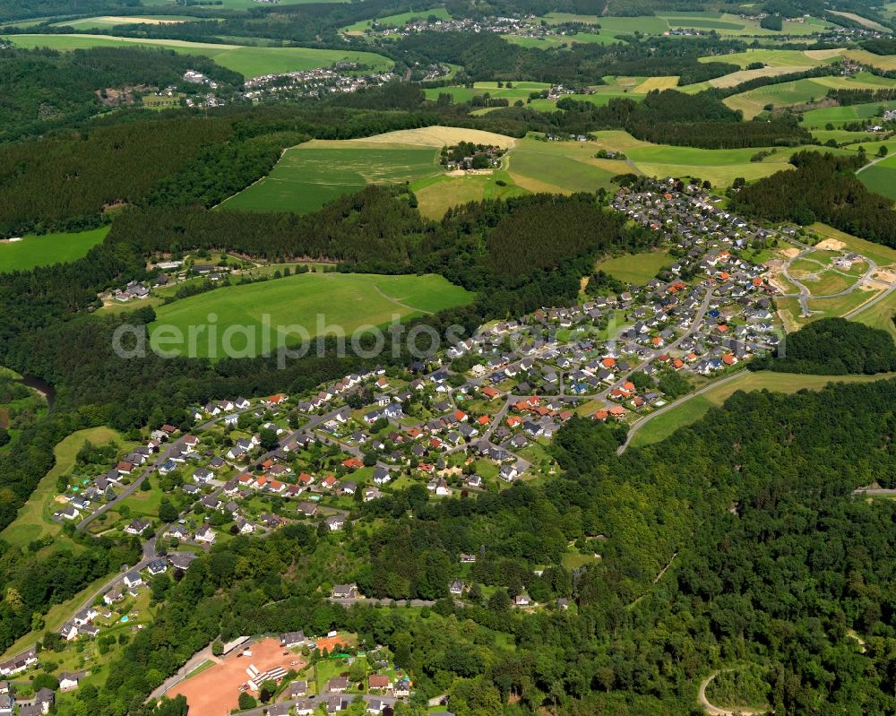 Aerial image Wissen - City view of the district Schoenstein in Wissen in Rhineland-Palatinate