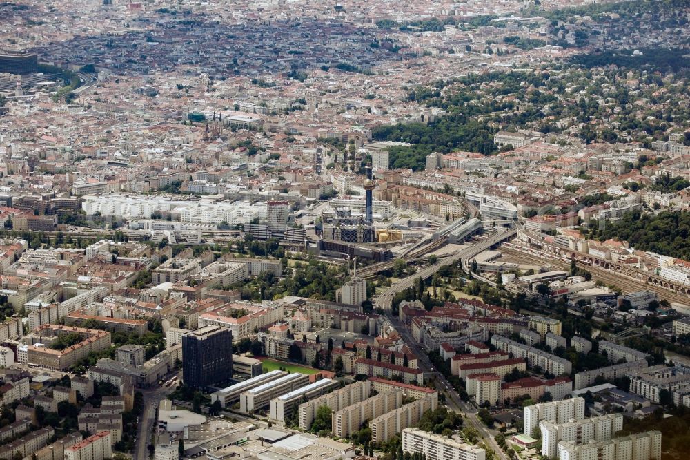 Aerial photograph Wien - View of the 20th (Brigittenau) and 9th (Alsergrund) district of Vienna in Austria