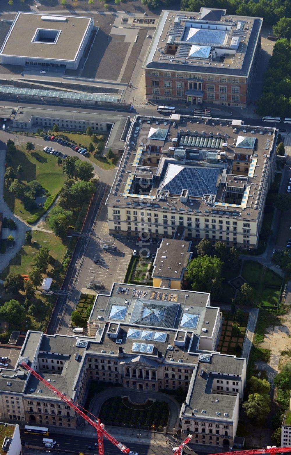 Berlin from the bird's eye view: View of the district Mitte of Berlin with the Federal Assembly, the Landtag and the Gropiusbau