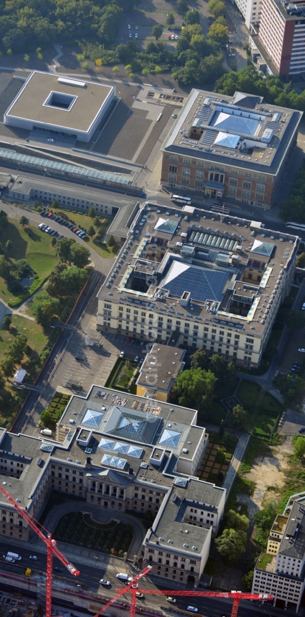 Aerial image Berlin - View of the district Mitte of Berlin with the Federal Assembly, the Landtag and the Gropiusbau