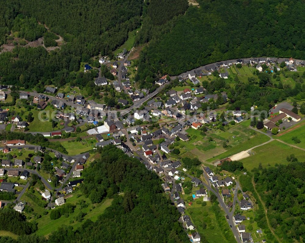 Daaden from above - View of the borough Biersdorf in Daaden in Rhineland-Palatinate