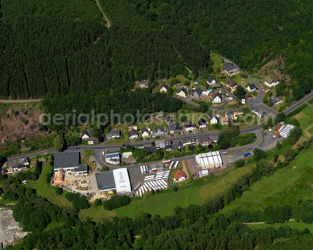 Daaden from above - View of the borough Biersdorf in Daaden in Rhineland-Palatinate