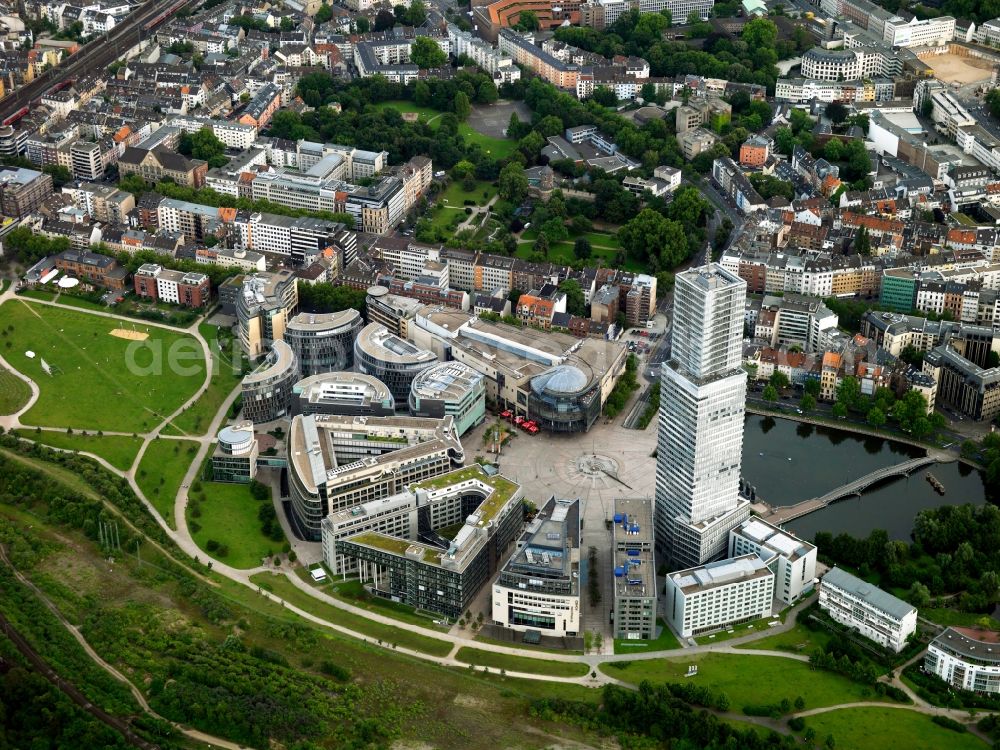 Köln from above - City Partial view of the office and administrative buildings in the Media Park in Cologne in North Rhine-Westphalia