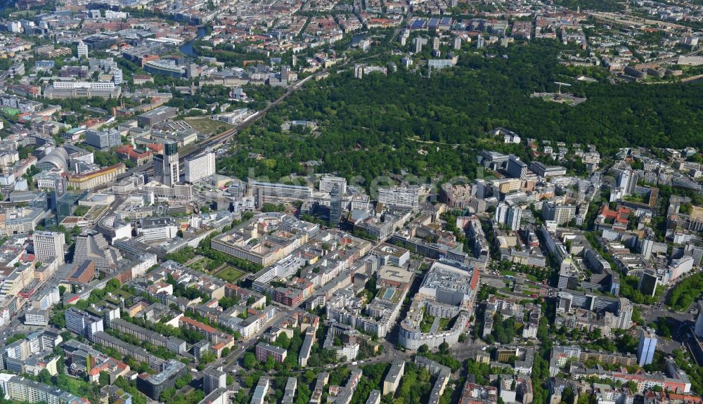 Berlin from above - Partial view of the city at the City West Kurfuerstendamm in Berlin - Charlottenburg. bnp