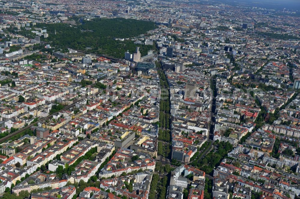 Aerial photograph Berlin - Partial view of the city at the City West Kurfuerstendamm in Berlin - Charlottenburg. bnp