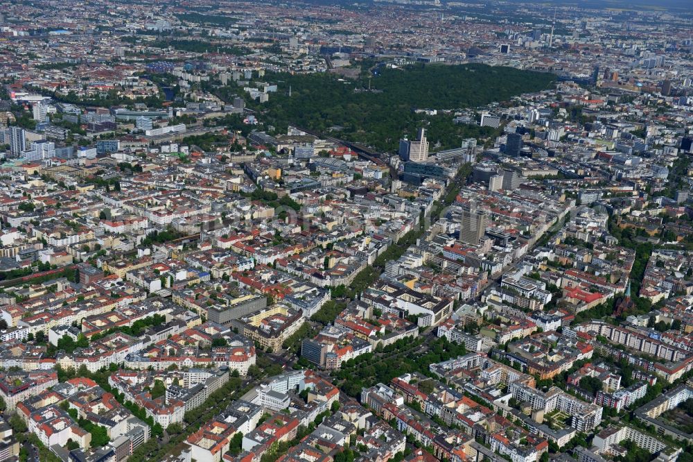 Aerial photograph Berlin - Partial view of the city at the City West Kurfuerstendamm in Berlin - Charlottenburg. bnp