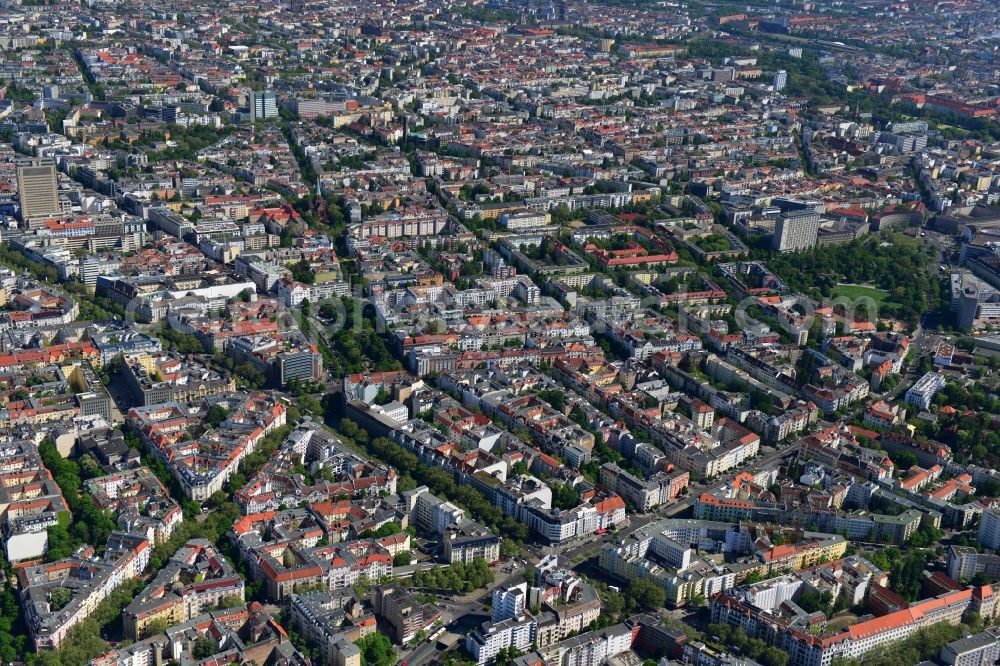 Aerial image Berlin - Partial view of the city at the City West Kurfuerstendamm in Berlin - Charlottenburg. bnp