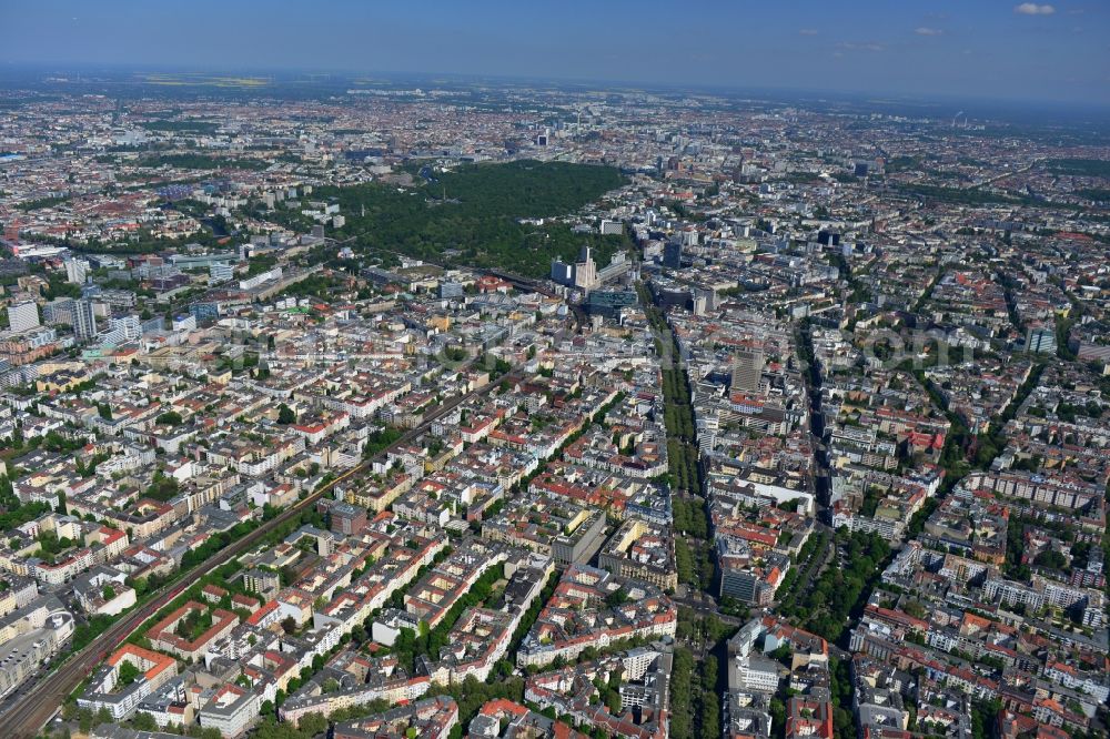 Aerial photograph Berlin - Partial view of the city at the City West Kurfuerstendamm in Berlin - Charlottenburg. bnp