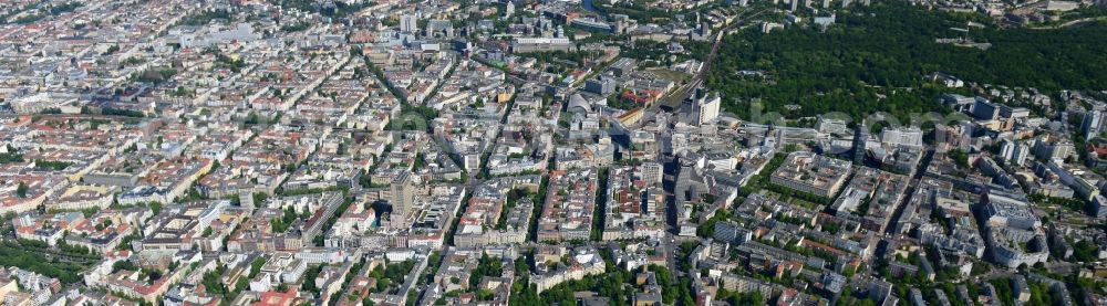 Aerial photograph Berlin - Partial view of the city at the City West Kurfuerstendamm in Berlin - Charlottenburg. bnp