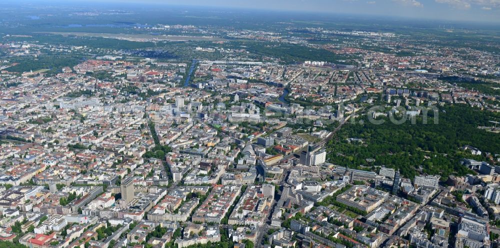 Berlin from above - Partial view of the city at the City West Kurfuerstendamm in Berlin - Charlottenburg. bnp