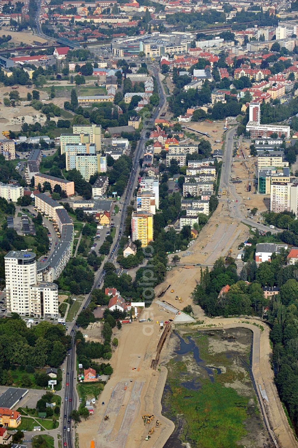 Aerial image Gdansk / Danzig - View of the district of Danzig / Langfuhr in the province of Pommern