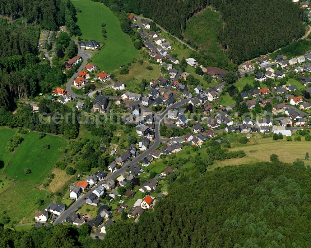 Aerial image Herdorf - View of the borough Dermbach in Herdorf in Rhineland-Palatinate