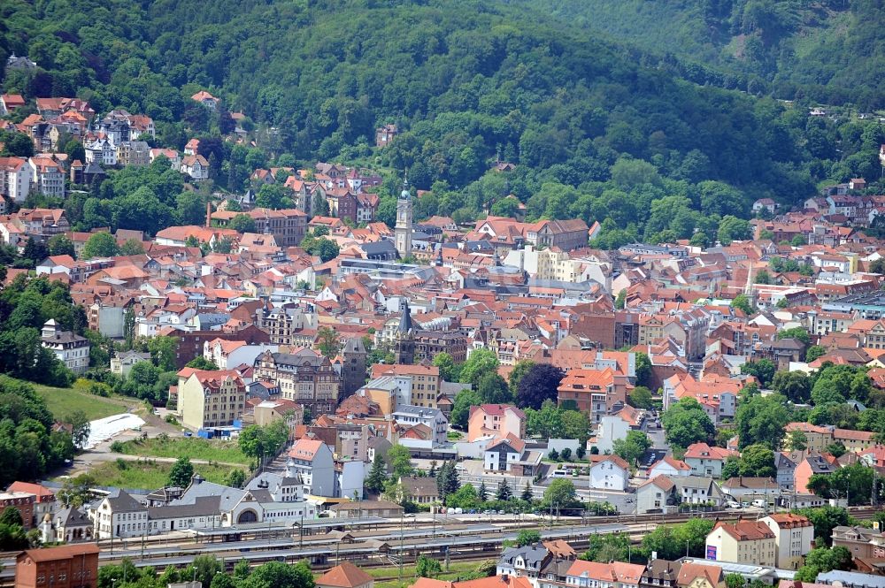 Aerial photograph Eisenach - Cityscape of the old town center of Eisenach in Thuringia