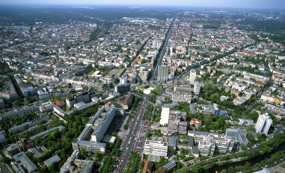 Berlin from above - City sectional view taken along the Strasse des 17. Juni at Ernst-Reuter-Platz in Charlottenburg in Berlin