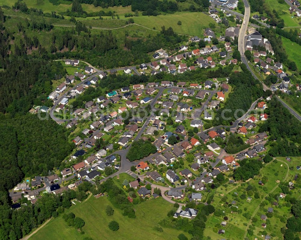 Kirchen (Sieg) from the bird's eye view: City view of Freusburg in Rhineland-Palatinate. Freusburg is a part of Kirchen Sieg). The town is a recognized health resort in the southwestern part of Siegerlands